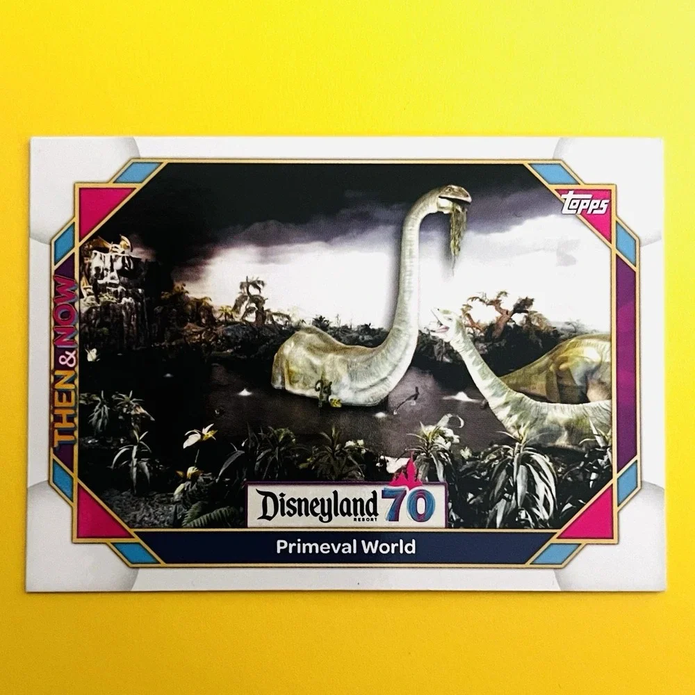 2025 Topps Disneyland 70th Primeval World #7 Then & Now Dinosaur Railroad Disney